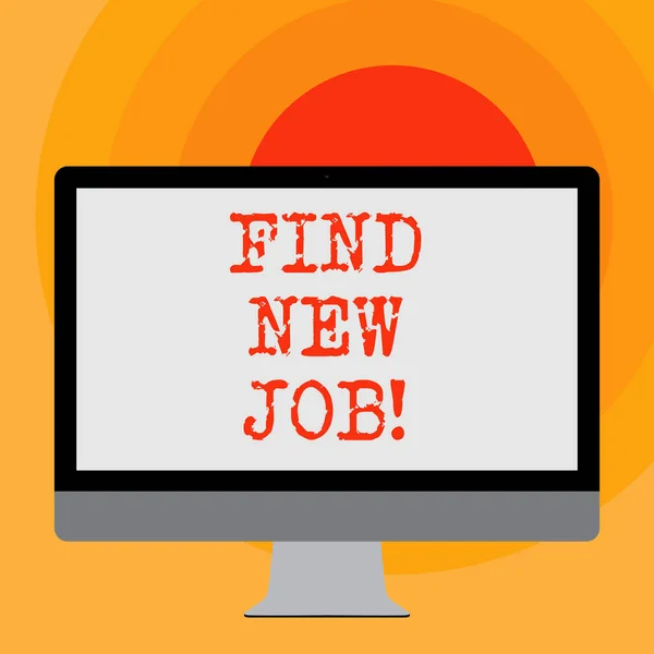 Schrijven van notitie weergegeven: nieuwe baan vinden. Zakelijke foto presentatie van zoeken voor nieuwe carrièremogelijkheden oplossing voor werkloosheid. — Stockfoto