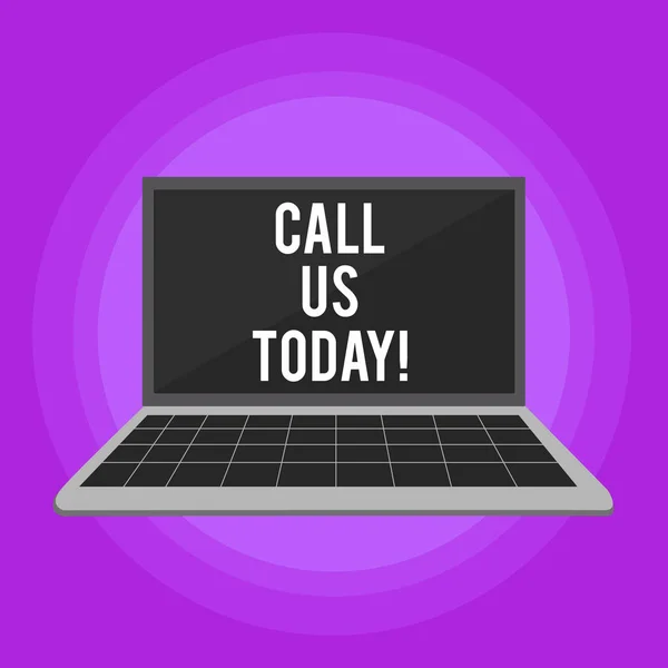 Scrittura concettuale mano che mostra Call Us Today. Business photo text Fare una telefonata per chiedere consigli o supporto . — Foto Stock