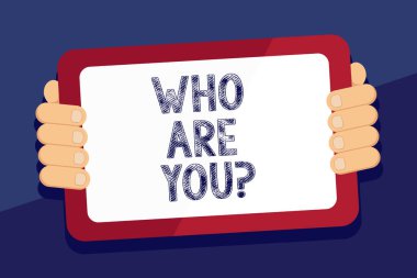 Are You gösterilen not yazma. Tanıtmak tanımlamak kendiniz demonstratingality seviyor sevmeyen vitrine iş fotoğraf.