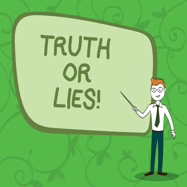 Writing note showingTruth Or Lies. Business photo showcasing Decide between a fact or telling a lie Doubt confusion. — Stock Photo, Image