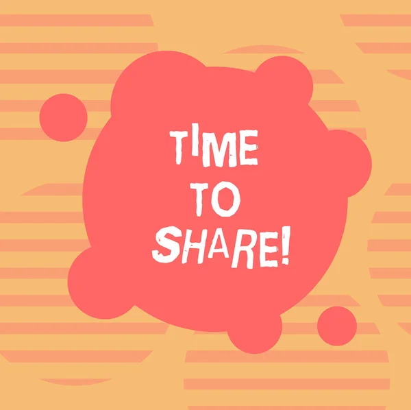 Texto de escrita de palavras Time To Share. Conceito de negócio para se comunicar com seus amigos e familiares espalhar a palavra Blank Deformed Color Round Shape com pequenos círculos foto abstrata . — Fotografia de Stock