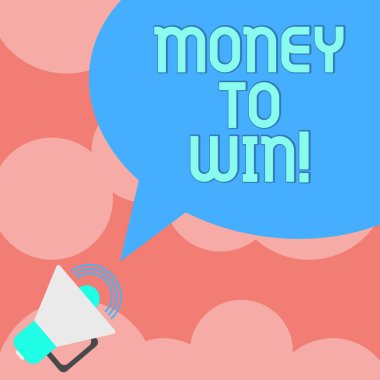 Para kazanmak için gösterilen not yazma. İş hesaplama gelirleri gidiyoruz fotoğraf vitrine elde edilecek bir şey yapıyor megafon ses ses ayarı simgesi ve boş renk konuşma balonu fotoğraf ile.