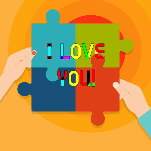Conceptual hand writing showing I Love You. Business photo text Expressing roanalysistic feelings for someone Positive emotion. — Stock Photo, Image