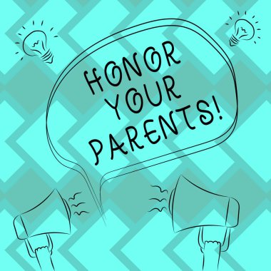 Onur Sayın veliler gösterilen metin işareti. Kavramsal fotoğraf yüksek saygı büyük saygısı için senin anne yaşlı Freehand anahat kroki, boş konuşma balonu megafon ses fikir simgesinin.