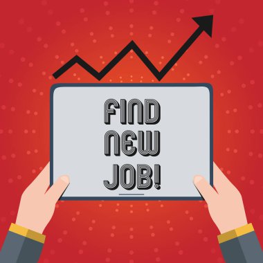 Yeni iş bulmak gösterilen not yazma. Yeni kariyer fırsatları çözüm işsizlik için arama vitrine iş fotoğraf.