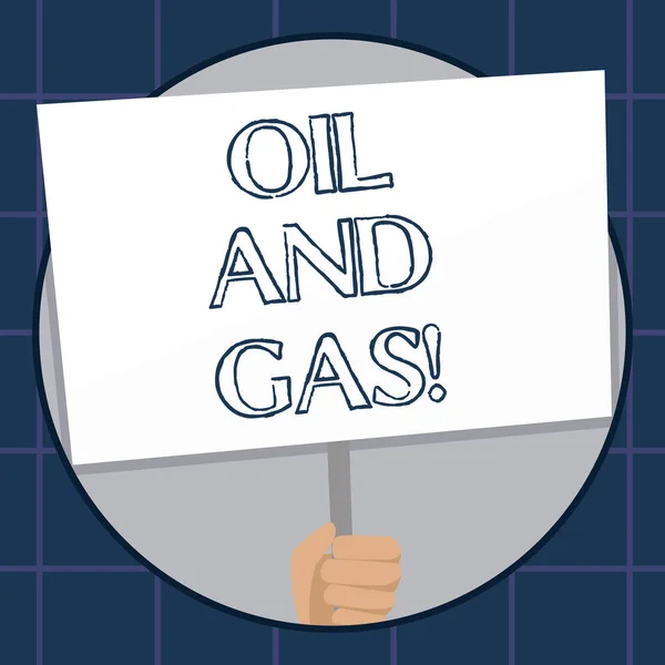 Escritura a mano conceptual que muestra Petróleo y Gas. Fotografía comercial Exploración Extracción Refinación Comercialización de productos petrolíferos . —  Fotos de Stock