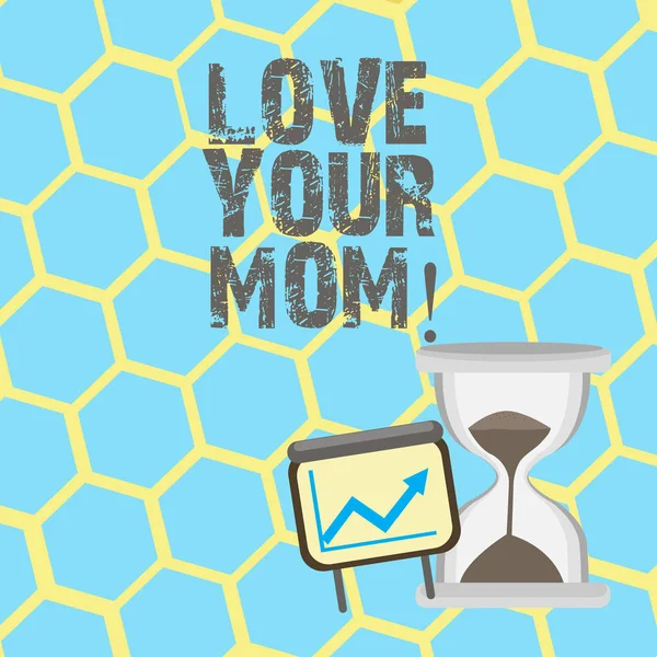 愛あなたのママを示すテキスト記号。概念的な写真は、あなたの母の愛する感情について良い感情を持っています。. — ストック写真