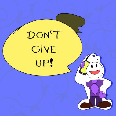 Kavramsal el Don T Give Up gösterilen yazma. Rüyalar gol takip başarılı kadar denemeye devam vitrine iş fotoğraf.