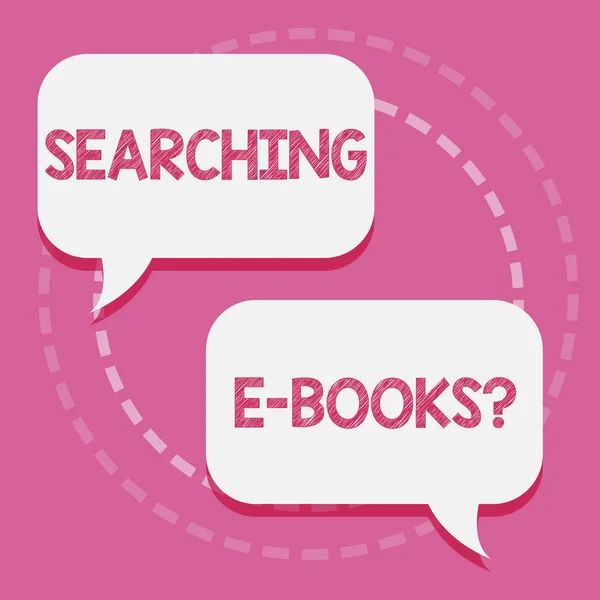 Word writing text Searching E Booksquestion. Business concept for Looking for online literature modern reading. — Stock Photo, Image