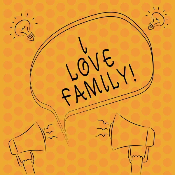 Yazılı not showingi aşk aile. Yakınlarının bakım Loving sevdikleriniz Freehand anahat kroki, konuşma balonu megafon fikir simgesinin hakkında iyi duygular vitrine iş fotoğraf.