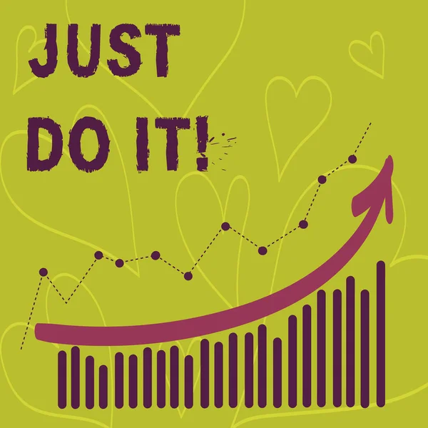 Escribir nota que muestra Just Do It. Foto de negocios mostrando Motivación para empezar a hacer algo Tener disciplina . —  Fotos de Stock