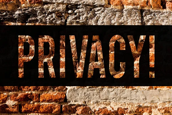 Word writing text Privacy. Business concept for Right to keep demonstratingal matters and information as a secret Brick Wall art like Graffiti motivational call written on the wall.