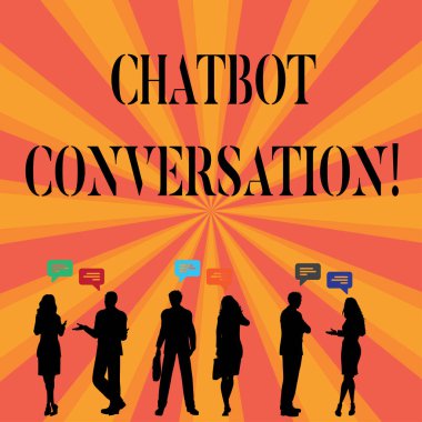 Sohbet etmek konuşma gösterilen metin işareti. Kavramsal fotoğraf sanal asistan yapay zeka ile sohbet.