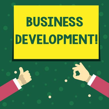 İş geliştirme yazma el yazısı metin. Konsept geliştirme ve uygulama organizasyon büyüme fırsatlarını anlamı.