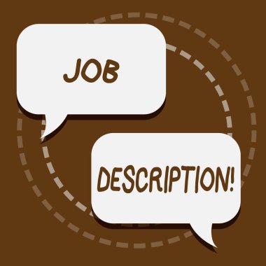 İş tanımı gösterilen metin işareti. Kavramsal fotoğraf görev gereksinimleri deneyimi oluşturur belge.