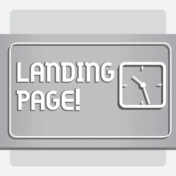 Conceptual hand writing showing Landing Page. Business photo text Website accessed by clicking a link on another web page. — Stock Photo, Image