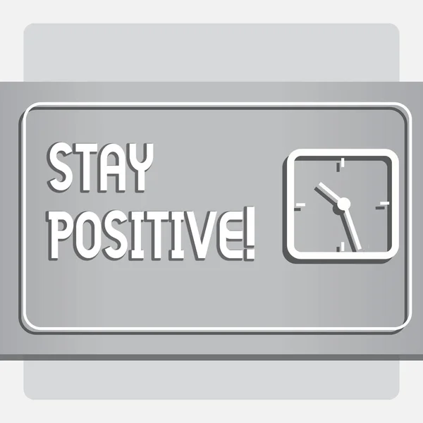 Conceptual hand writing showing Stay Positive. Business photo text Be Optimistic Motivated Good Attitude Inspired Hopeful. — Stock Photo, Image