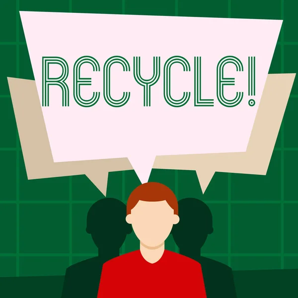 Schrijven van notitie weergegeven: Recycle. Zakelijke foto presentatie converteren afval in herbruikbare materiaal. — Stockfoto