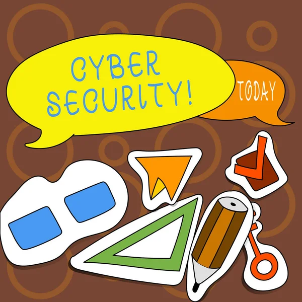 Szöveg jel mutatja a számítógépes biztonság. Fogalmi fénykép Online a támadás megakadályozására, vírusok beavatkozik információk. — Stock Fotó