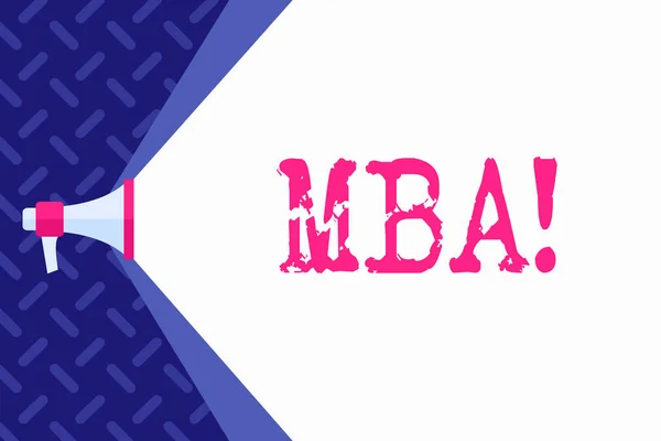 文字书写文本 mba。工商管理硕士大学学习后高级学位的经营理念. — 图库照片