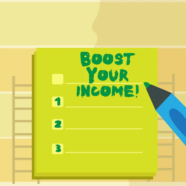 Κείμενο πινακίδα που δείχνει την ώθηση σας εισόδημα. Εννοιολογική φωτογραφία βελτίωση σας πληρωμή Freelancing μέρος του χρόνου εργασίας βελτίωση. — Φωτογραφία Αρχείου