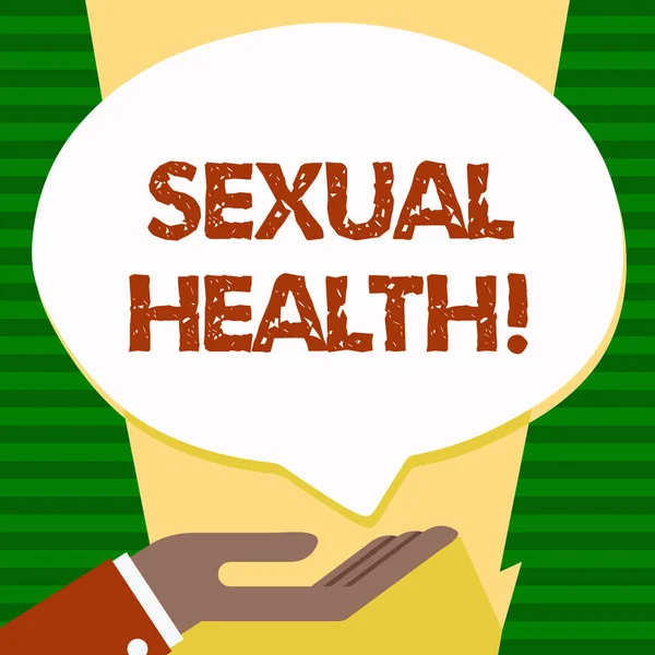 필기 텍스트 성적 건강입니다. 성병 예방 사용 보호 건강 한 습관 섹스 돌을 의미 하는 개념. — 스톡 사진