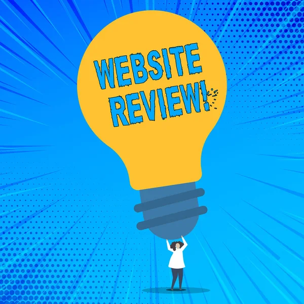 Word tekst intoetsen Website Review. Businessconcept voor Homepage evaluatie klant advies tevredenheid Ranking. — Stockfoto