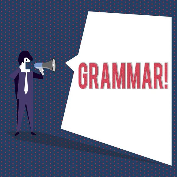 Konceptuella hand skriva visar grammatik. Företag foto text System och struktur av en språk rätt ordentlig skrivregler. — Stockfoto