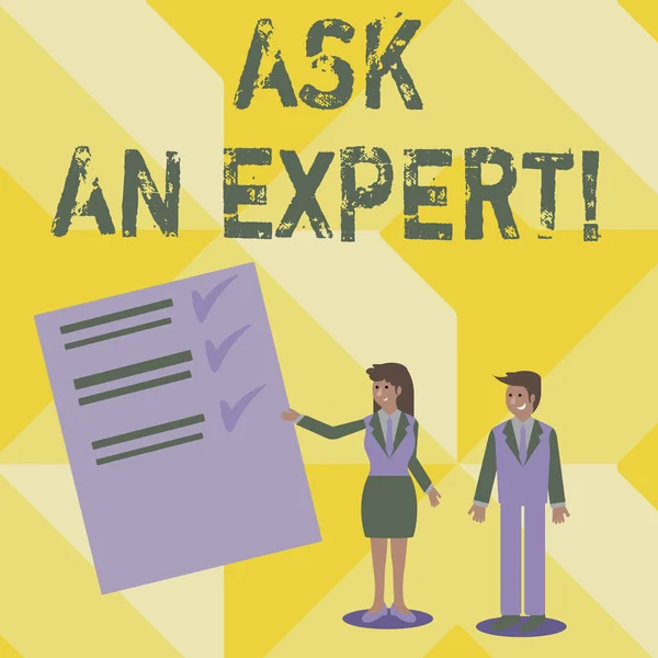 Handgeschreven tekst schrijven Ask An Expert. Concept, wat betekent dat een professionele vragen raadplegen voor advies maken een vraag. — Stockfoto
