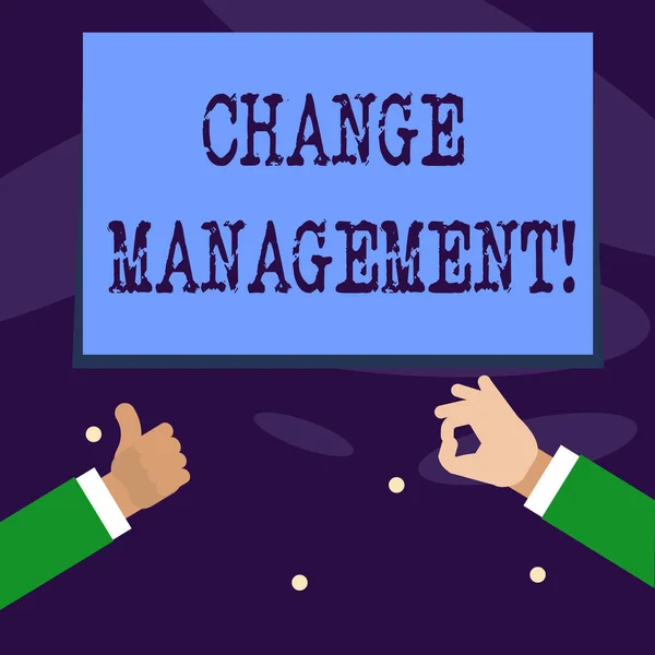Word tekst intoetsen Change Management. Businessconcept voor vervangen leiders of mensen in gratis vervanging. — Stockfoto