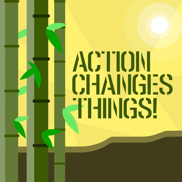 Escribir texto a mano Acción Cambia las cosas. Concepto que significa hacer algo es como la cadena Mejorar los reflejos . —  Fotos de Stock