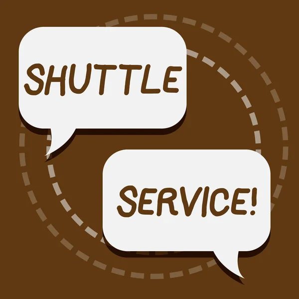 Tekst teken weergegeven: Shuttle Service. Conceptuele foto transport bieden appartement reizen toerisme voertuig. — Stockfoto