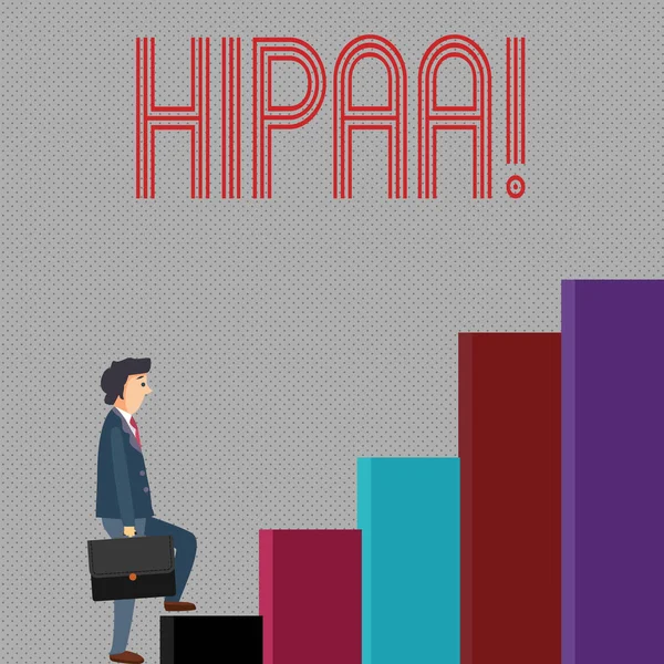 Írásbeli Megjegyzés mutatja a Hipaa. Bemutatják az egészségbiztosítás hordozhatóságáról és elszámoltathatóság törvény üzleti fotó. — Stock Fotó