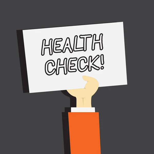 Scrittura concettuale a mano che mostra Health Check. Foto aziendale che mostra test di diagnosi di esame medico per prevenire le malattie . — Foto Stock