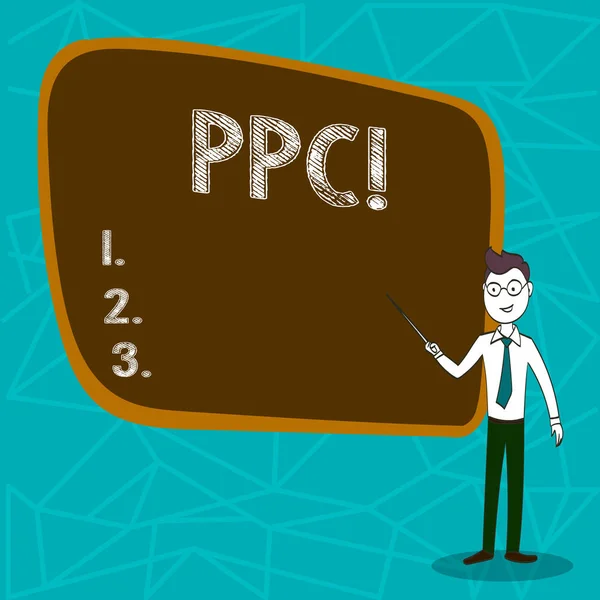 Conceptuele hand schrijven weergegeven: Ppc. Business foto presentatie van betalen Per Klik reclame strategieën Direct verkeer naar Websites. — Stockfoto
