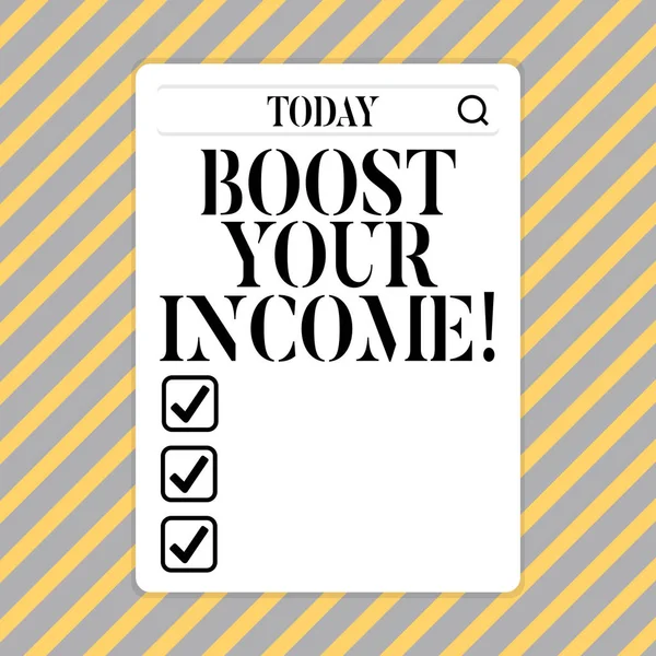 Konzeptionelle Handschrift, die das Einkommen steigert. Business-Foto präsentiert verbessern Sie Ihre Bezahlung Freelancing Teilzeitjob verbessern. — Stockfoto