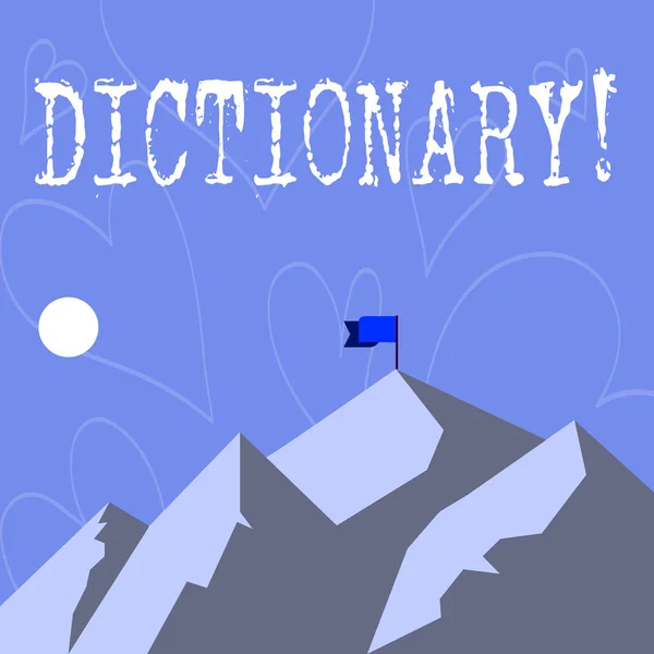 Conceptuele hand schrijven tonen woordenboek. Zakelijke foto presentatie van het leren van een andere vocabs en synoniemen uit boek. — Stockfoto