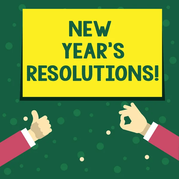 Handwriting text writing New Year S Resolutions. Concept meaning Goals Objectives Targets Decisions for next 365 days. — Stock Photo, Image