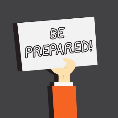 Kavramsal el hazırlıklı gösterilen yazma. Kal hazır bir fırsat kendinizi hazırlama almaya istekli vitrine iş fotoğraf.