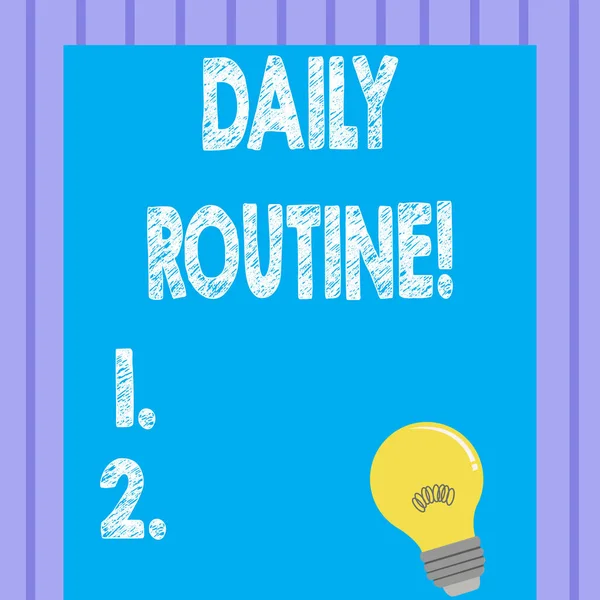 Texto de escritura de palabras Daily Routine. Concepto de negocio para buenos hábitos cotidianos para traer cambios . — Foto de Stock