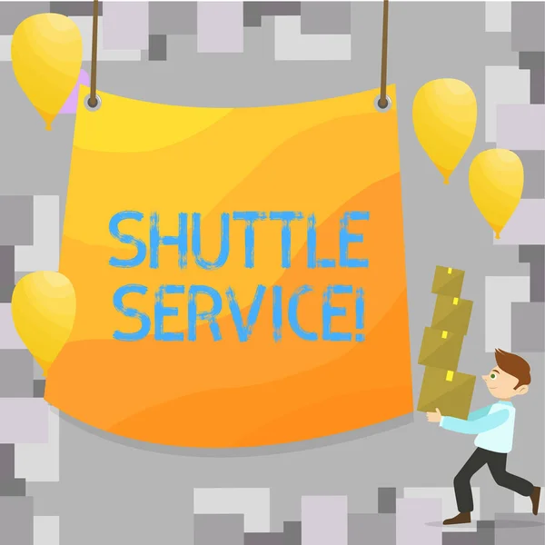 Schrijven van notitie weergegeven: Shuttle Service. Zakelijke foto presentatie van transport bieden appartement reizen toerisme voertuig. — Stockfoto