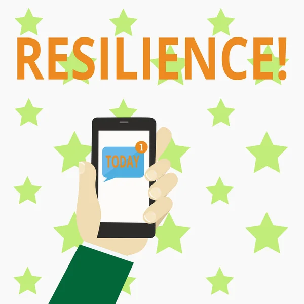 Nota di scrittura che mostra la Resilienza. Foto aziendale in mostra Capacità di recuperare rapidamente dalle difficoltà Persistenza . — Foto Stock