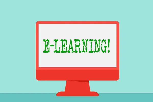 Writing note showing E Learning. Business photo showcasing Introduction of an electronic education in modern schools. — Stock Photo, Image