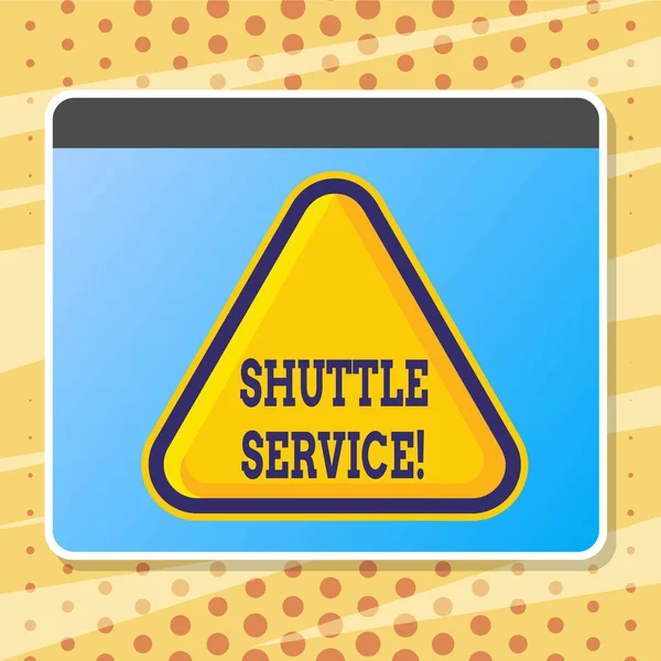 Tekst teken weergegeven: Shuttle Service. Conceptuele foto transport bieden appartement reizen toerisme voertuig. — Stockfoto