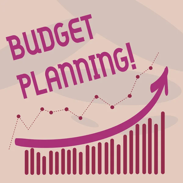 Text tecken visar budgetplanering. Konceptuella foto finansiell planering utvärdering av resultat och kostnader. — Stockfoto