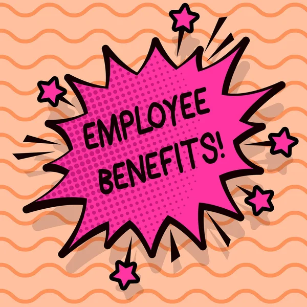 Woord schrijven tekst Employee Benefits. Bedrijfsconcept voor lijst van recruiter voordeel get arbeidsongevallen verzekering. — Stockfoto