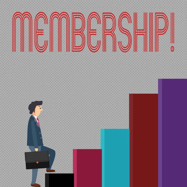 Zápis poznámky zobrazuje členství. Obchodní fotografie představí být člen součástí skupiny nebo tým nastoupí organizace společnosti. — Stock fotografie