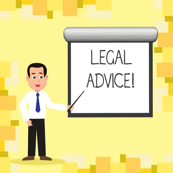 Texto de redacción de palabras Asesoramiento Legal. Concepto de negocio para recomendaciones dadas por un abogado o un experto en derecho . —  Fotos de Stock