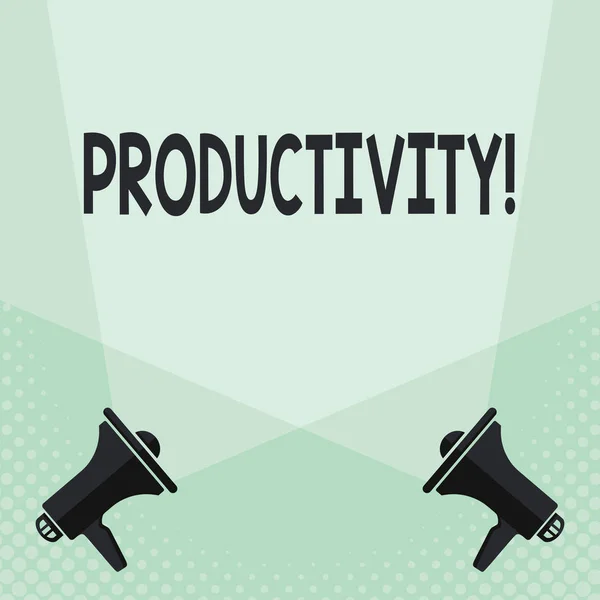 Ecriture conceptuelle montrant la productivité. Texte photo d'affaires Travail efficace Grande perforanalyseSuccès . — Photo