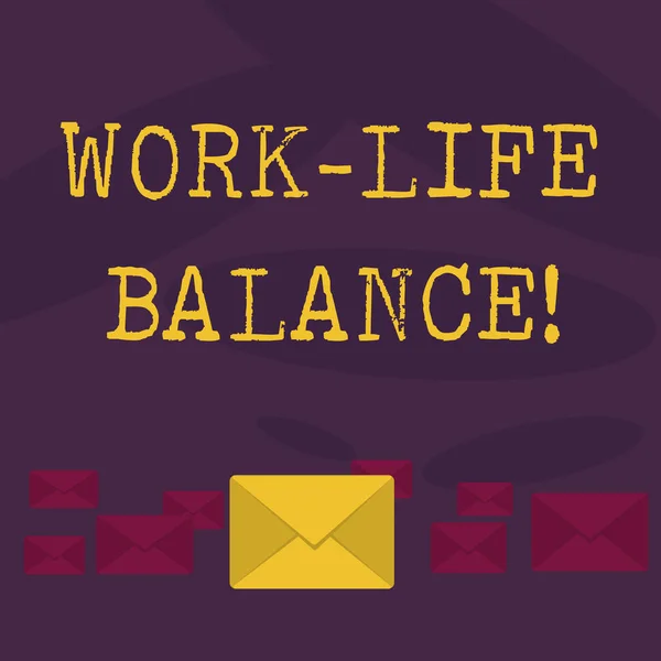 Conceptual hand writing showing Work Life Balance. Business photo text Division of time between working or family and leisure.